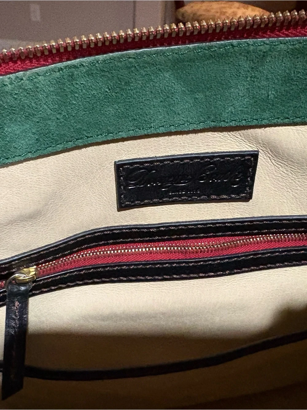 Dooney & Bourke FLORENTINE leather -  Cameron Satchel w/Red Double Zipper